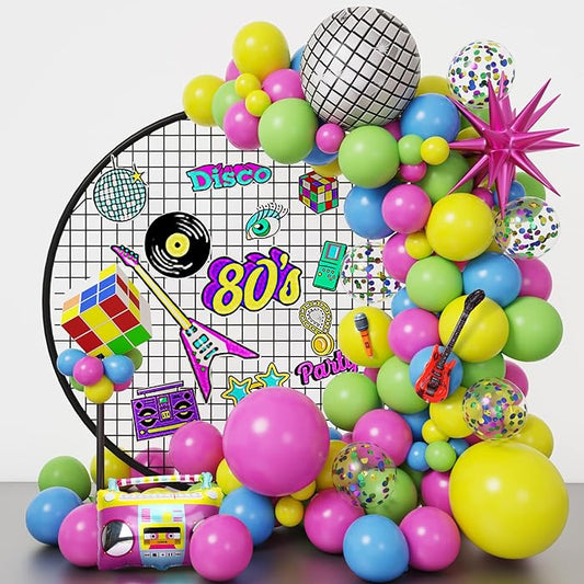 80s 90s Themed Party Decorations Disco Balloon Arch
