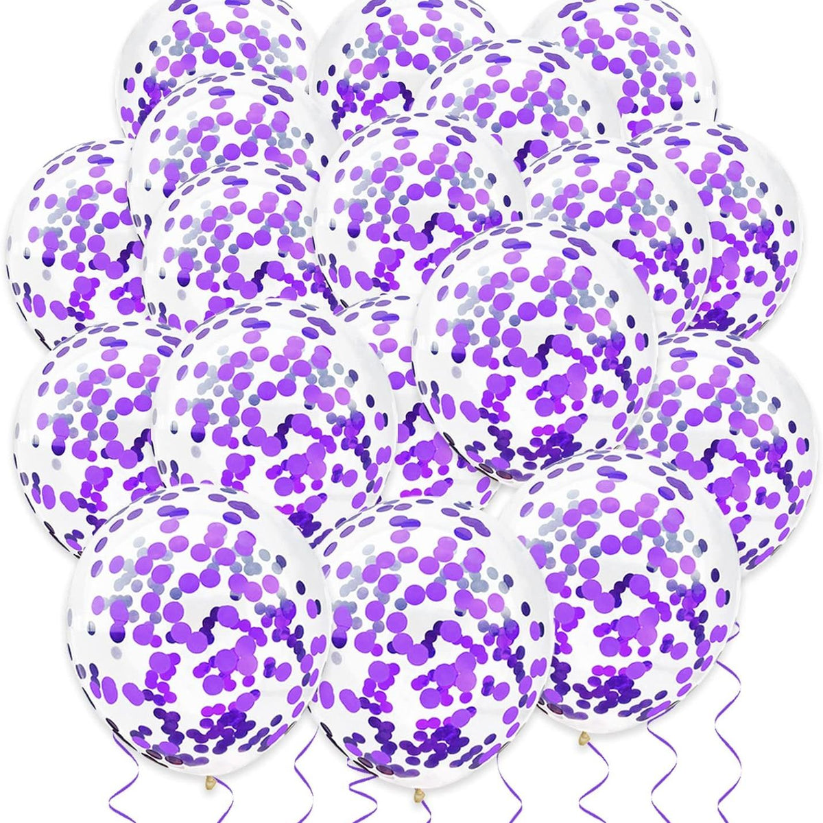 Helium 12 Inch Confetti Balloons (Purple)