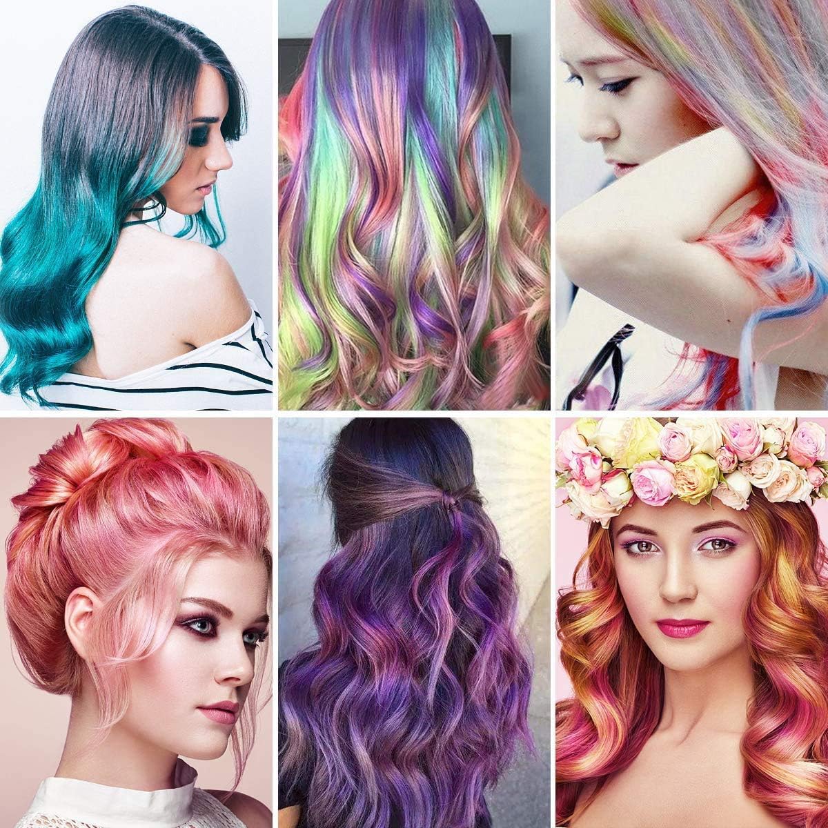 Temporary Hair Chalk Comb for Girls Kids - 8 Pcs