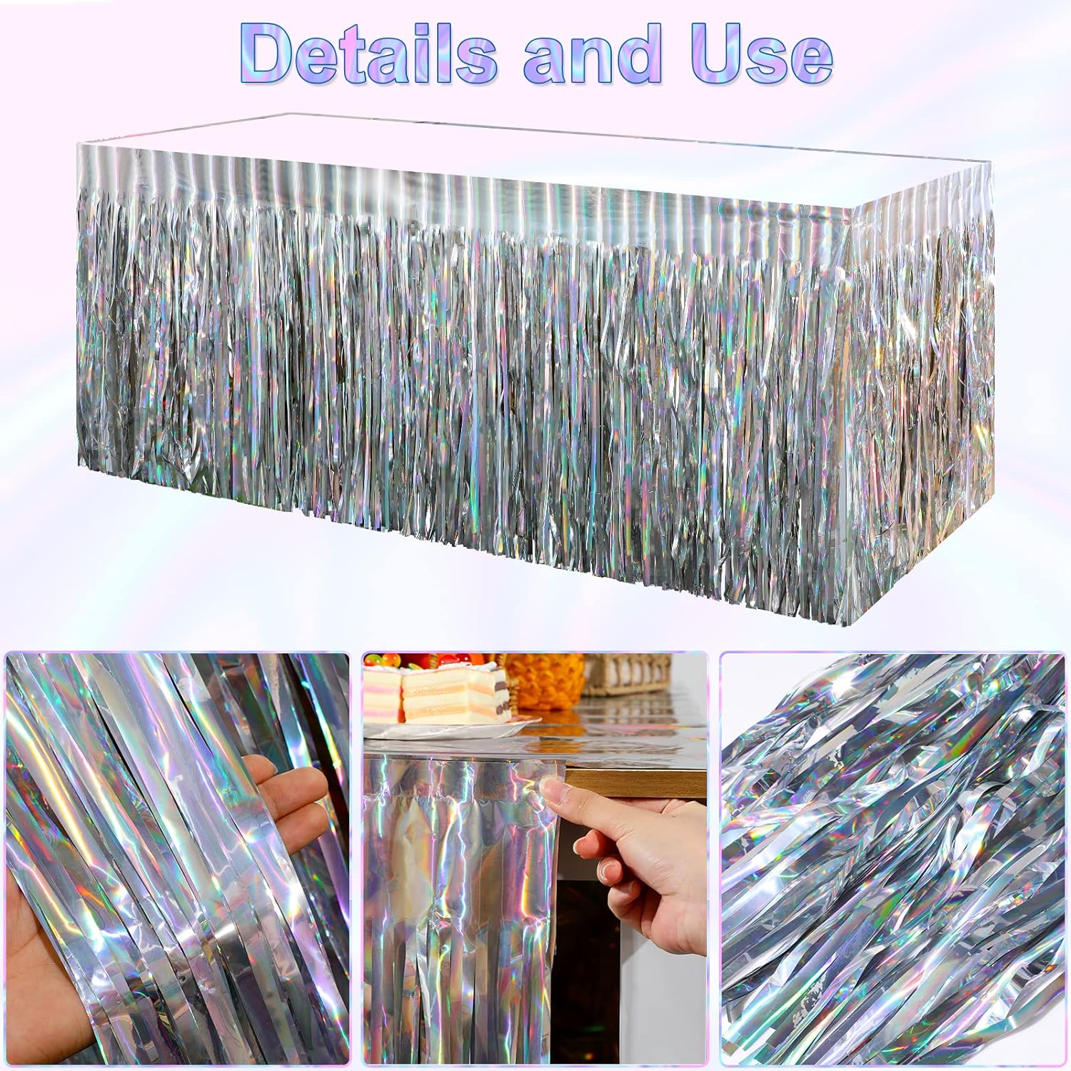 Iridescent Laser Party Table Covers Set