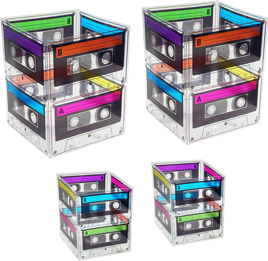 80s Theme Novelty Cassette Tape Bucket Centerpieces Set