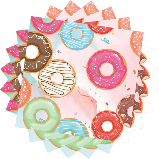 Donut Theme Birthday Party Paper Napkins Set