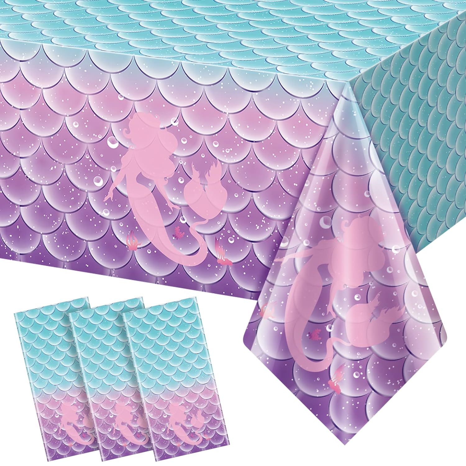 Mermaid Theme Party Table Covers Set