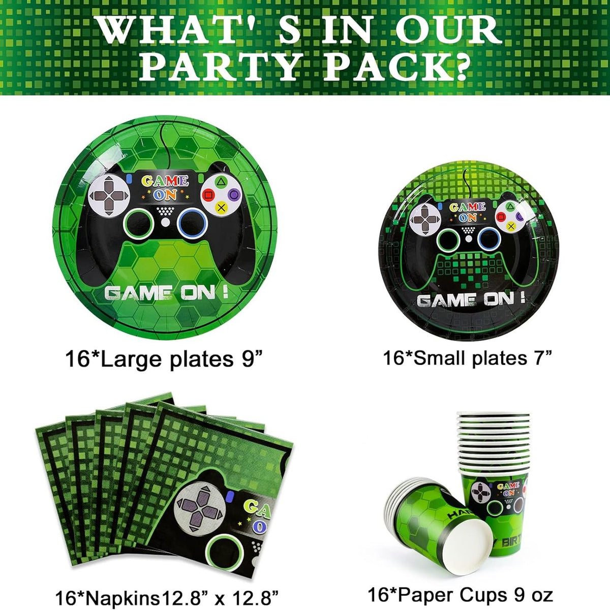 Game On Theme Party Tableware Set