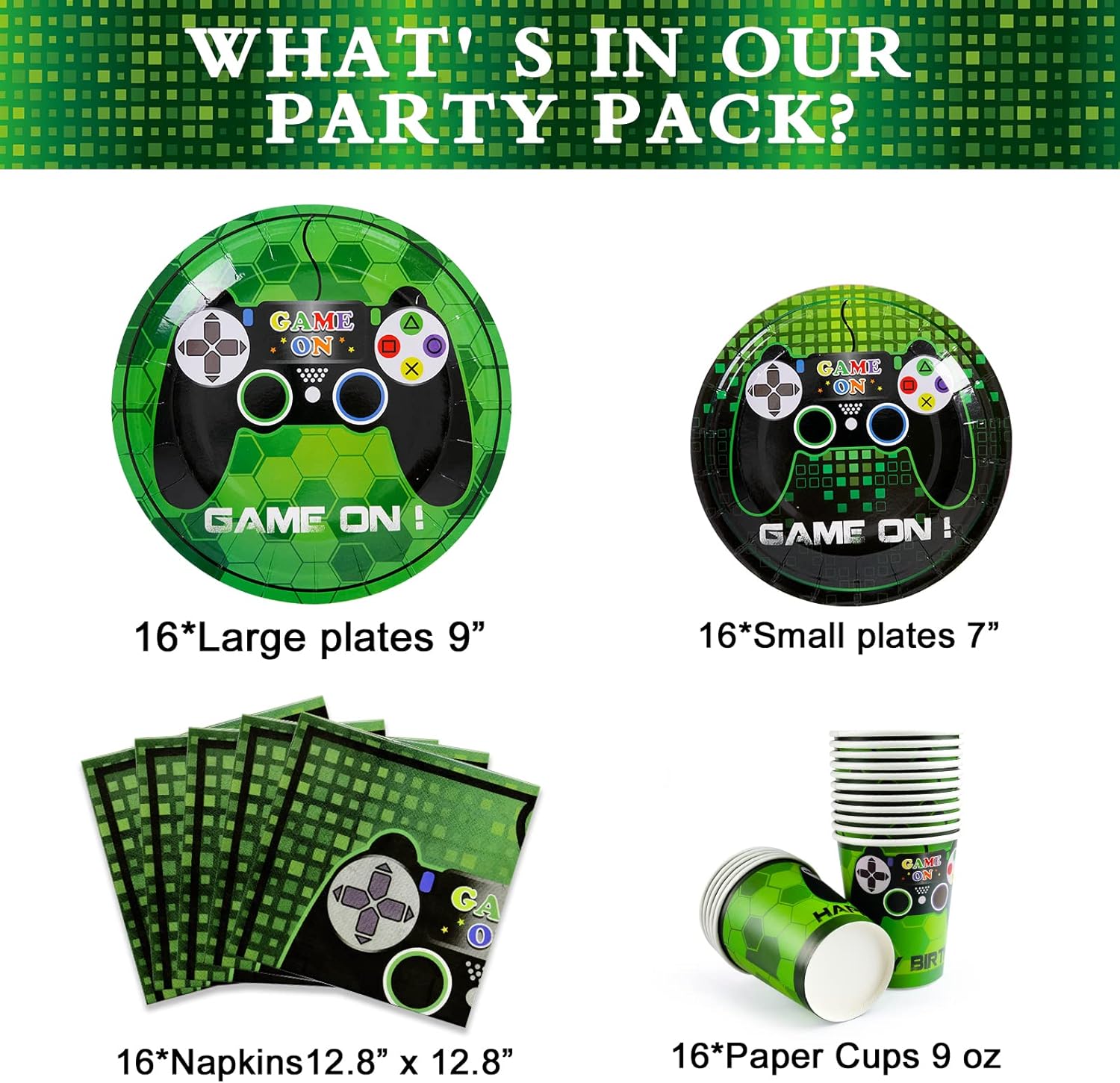 Game On Theme Party Tableware Set