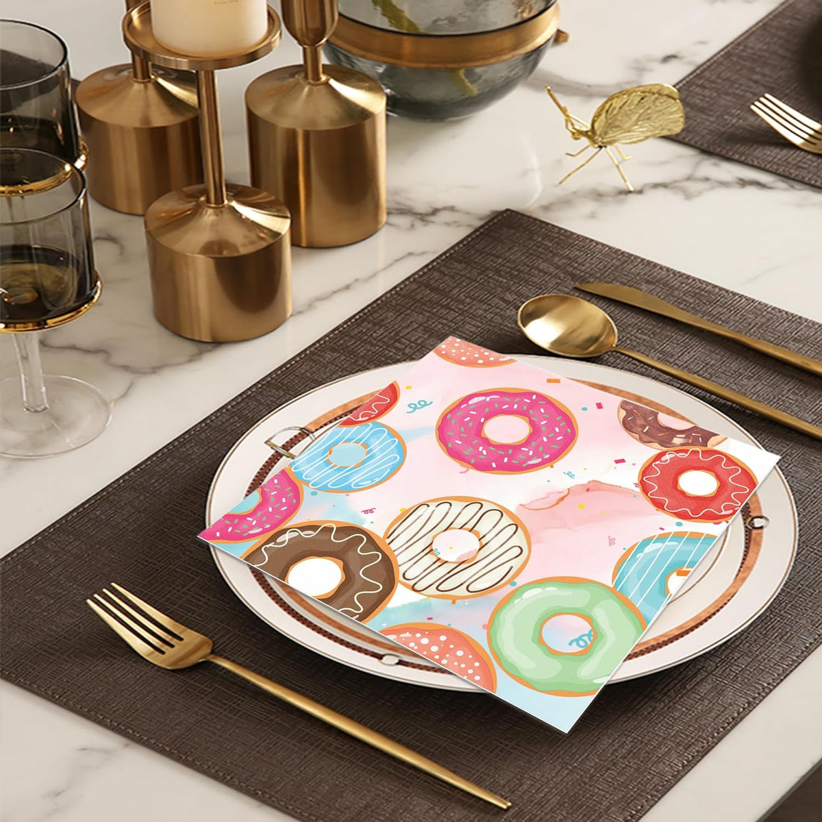 Candy Land Theme Birthday Party Paper Napkins Set (Donut)
