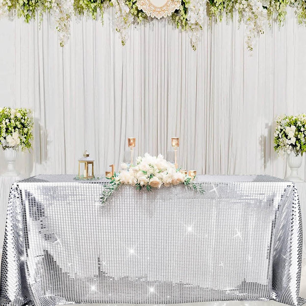 Disco Silver Glittering Tablecloth