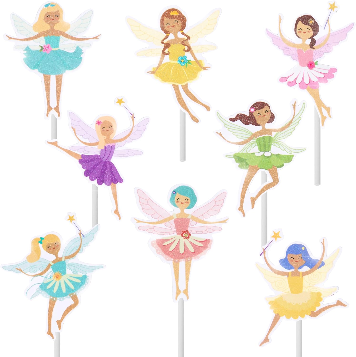 Fairy Theme Party Cupcake Toppers Set