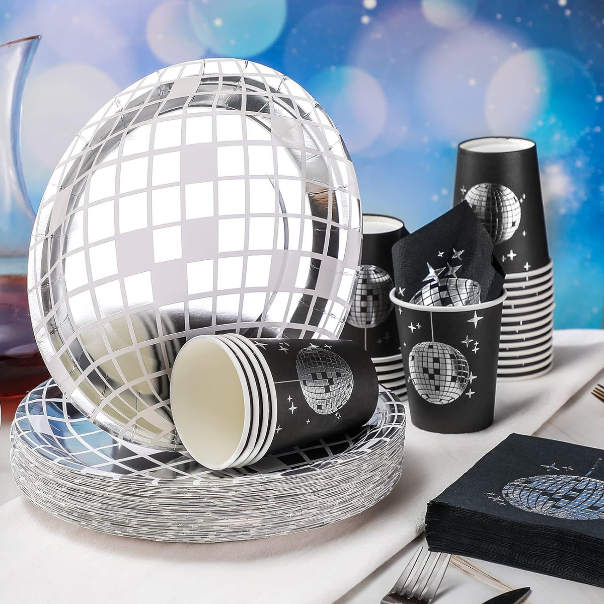 Groovy 70s Disco-Themed Party Tableware Set