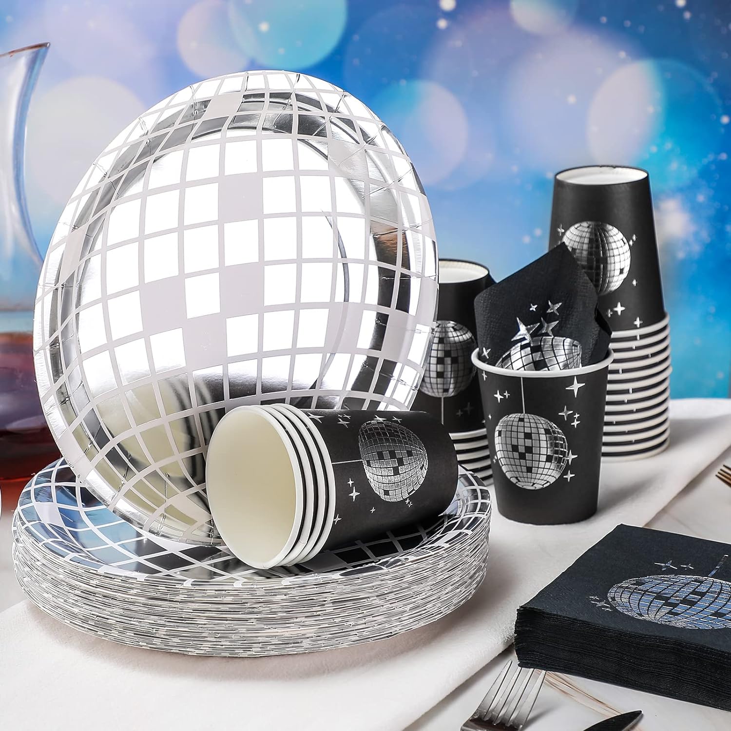 Groovy 70s Disco-Themed Party Tableware Set