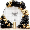 Load image into Gallery viewer, Black and Gold Theme Party Balloon Arch
