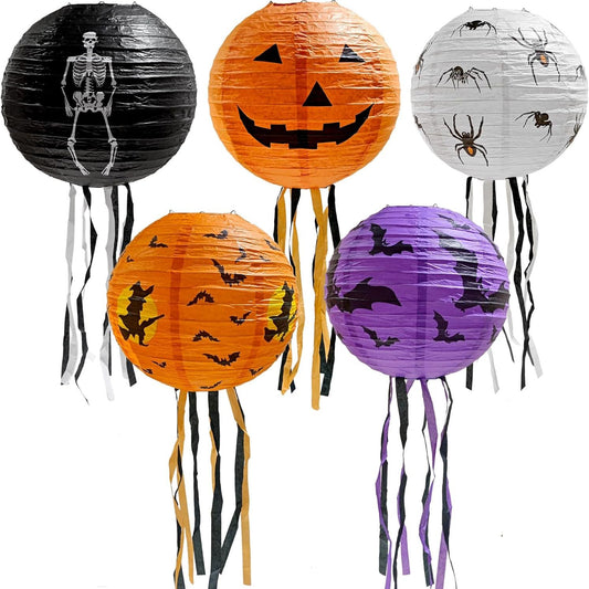 Paper Lantern Hanging with Tassels - 5 PCS 20cm