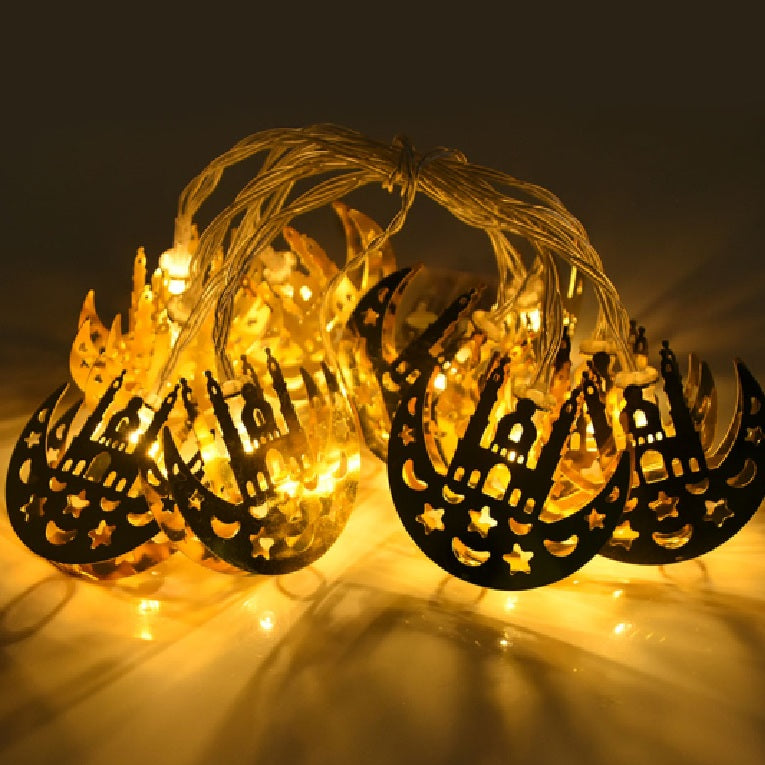 Mosque On Moon Led String Lights Ramadan Kareem