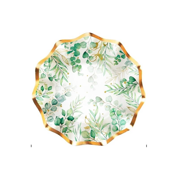 Eucalyptus Leaf 8 Inch Paper Plates Set