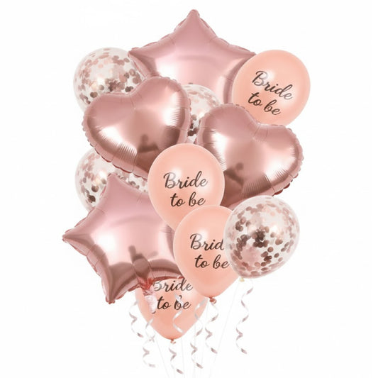 Rose Gold Bride to Be Bouquet Balloon Set