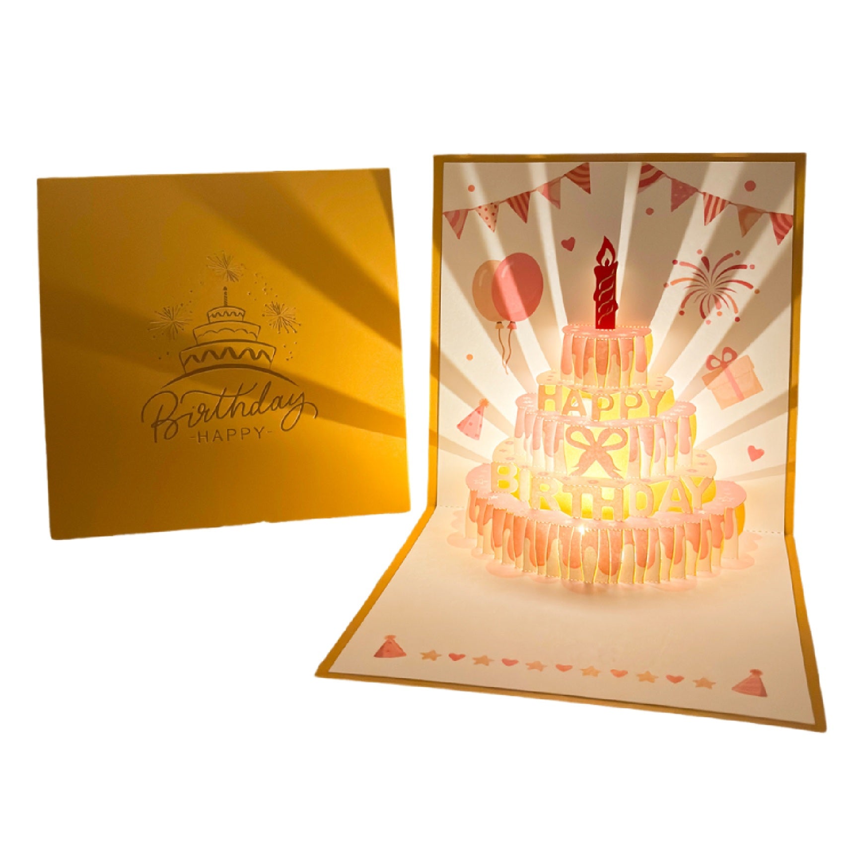 5 Layered Happy Birthday Cake with Music & Lights Card