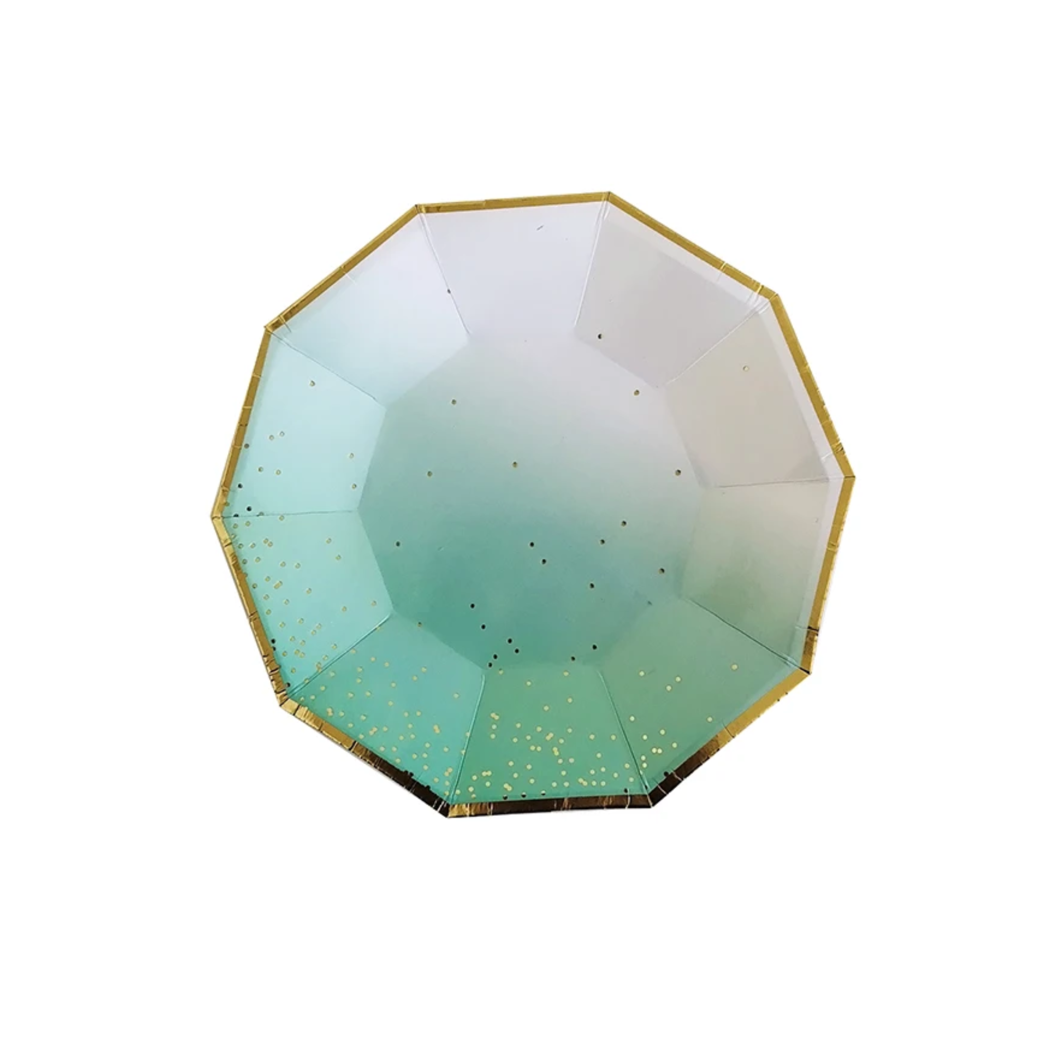 Green Ombre with Gold Foil Dots Tableware Set