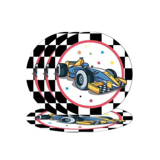 Racing Car Theme Party 7 Inch Paper Plates Set