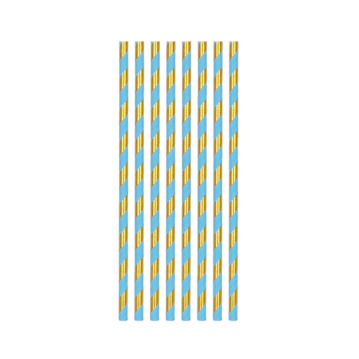 First Birthday Blue Decorations Paper Straws Set
