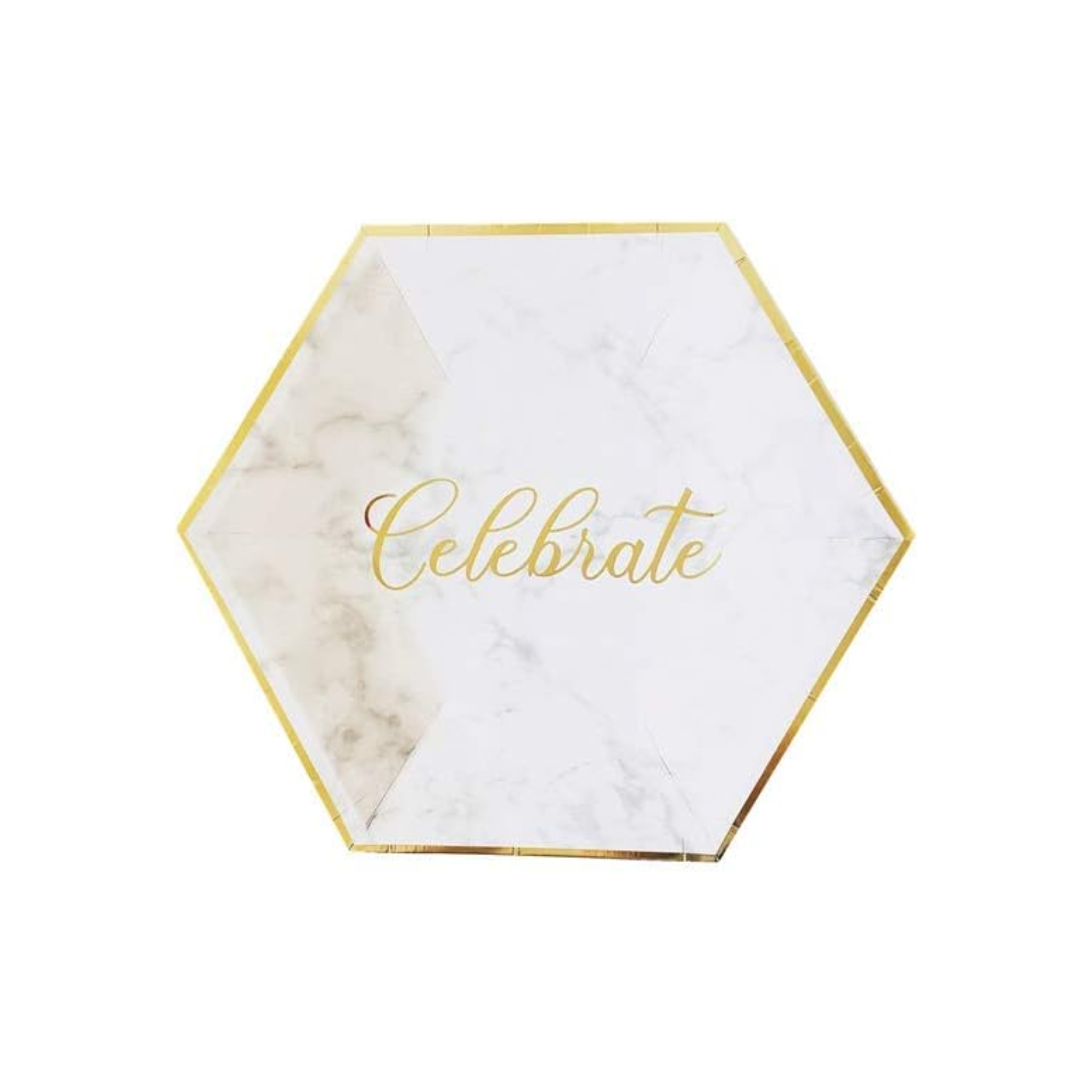 White Marble Pattern with Gold Stripe Tableware Set