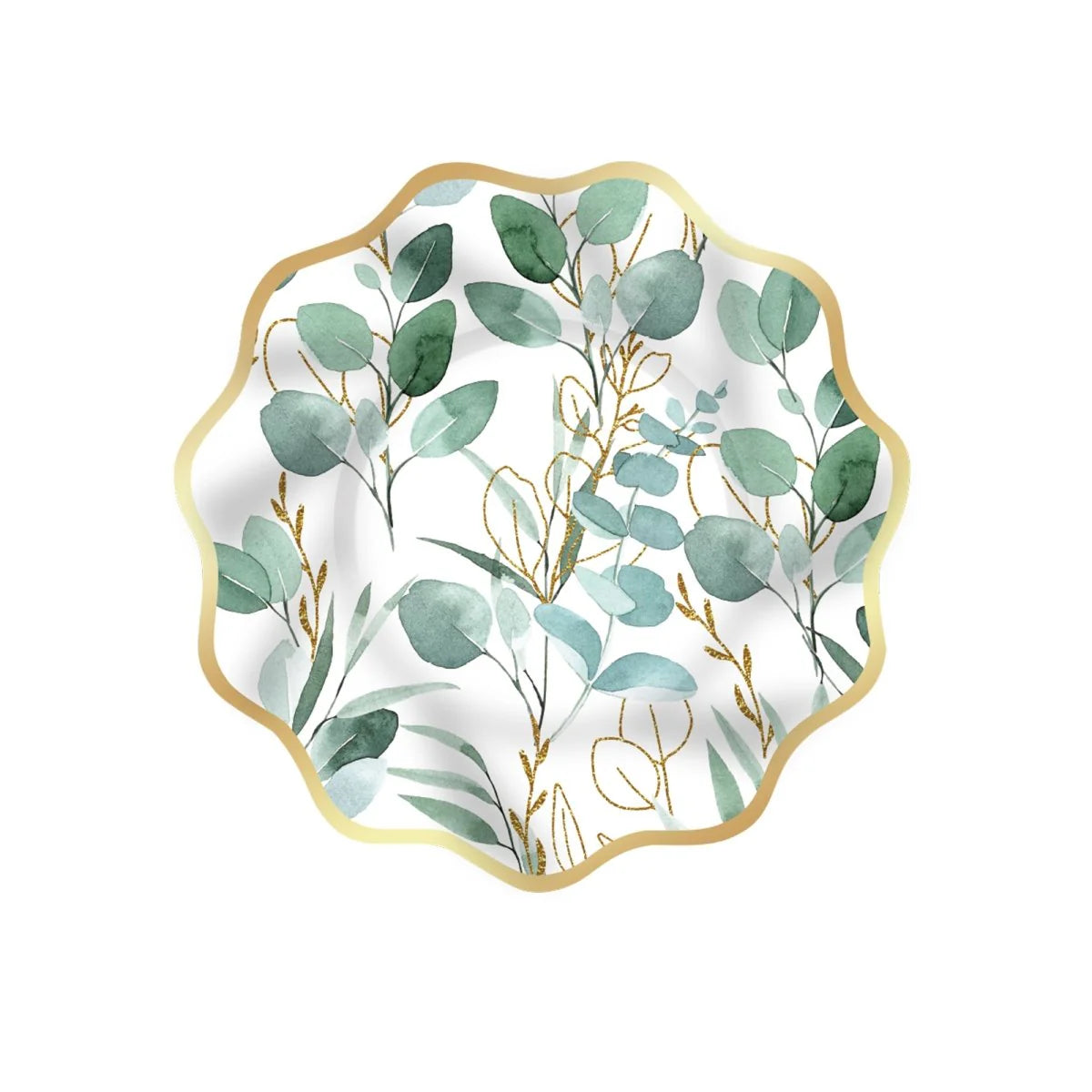 Green Foliage Leaves 8 Inch Paper Plates