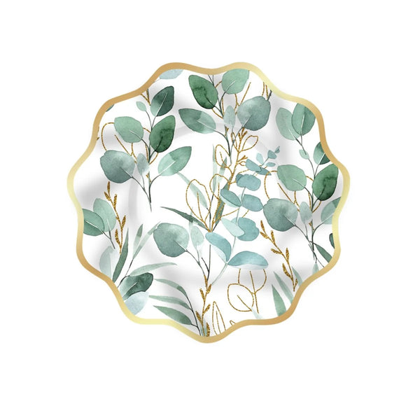 Green Foliage Leaves 8 Inch Paper Plates