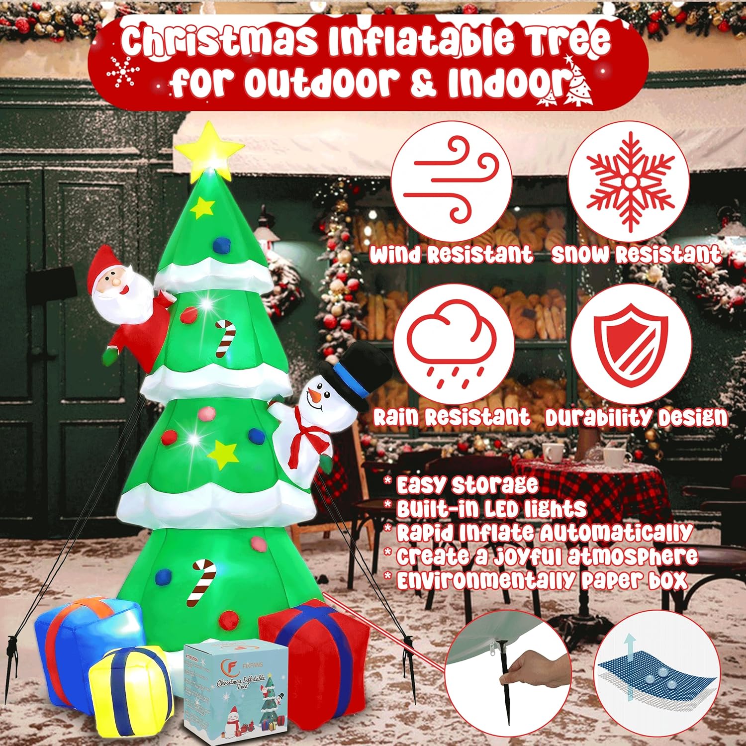 Christmas Inflatable Tree 2.1m (6ft)