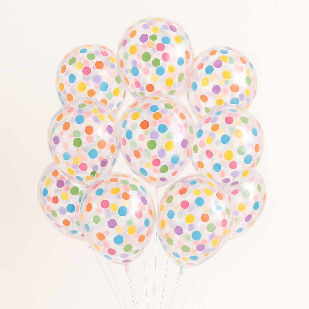 Multicolor Confetti Helium Balloon Bunch-5pcs
