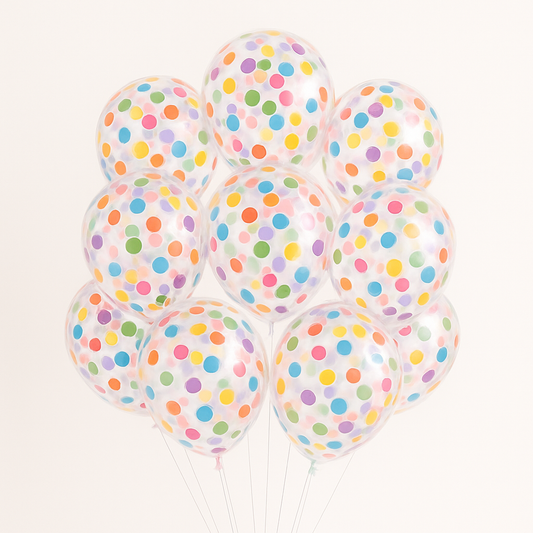 Multicolor Confetti Helium Balloon Bunch-10pcs