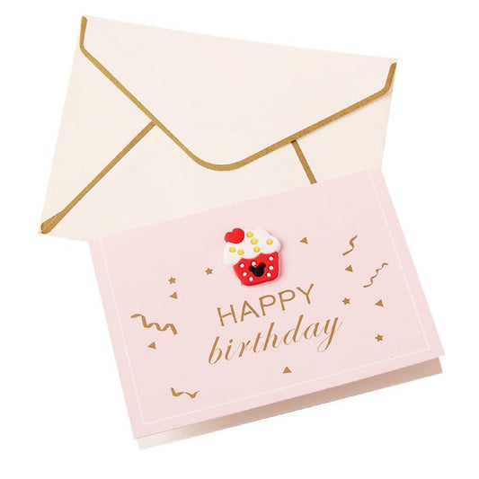 Happy Birthday Cute Cupcake Greeting Card