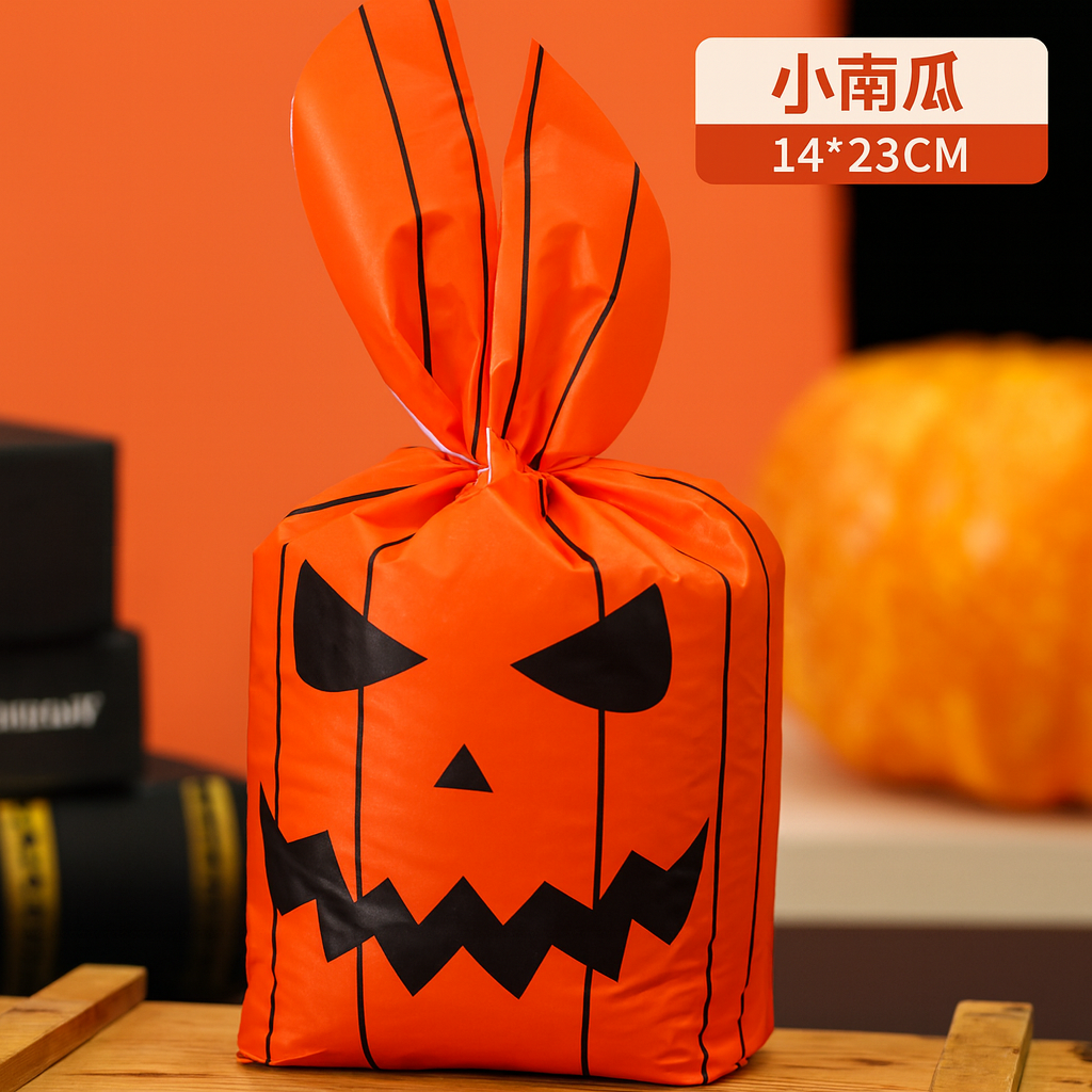 Spooky pumpkin Plastic Candy Bags 14*23cm 50 pcs