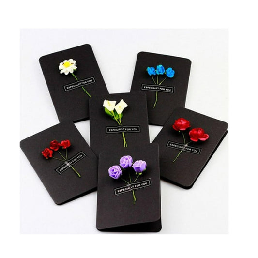 Flower Greeting Cards (Black)