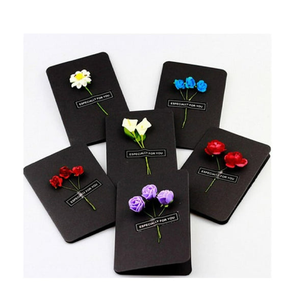 Flower Greeting Cards (Black)