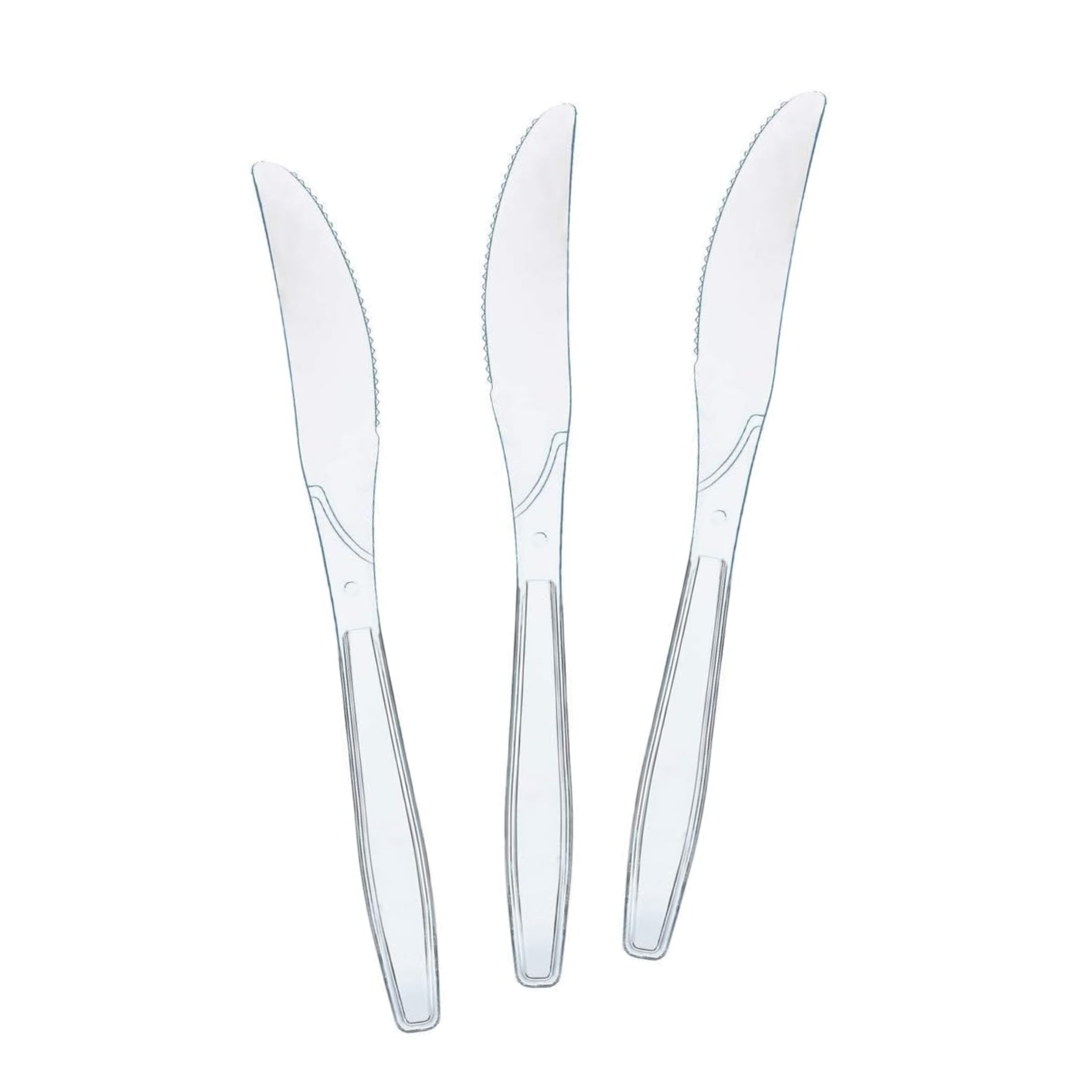 Black Swirl Transparent Cutlery Set (Knives)