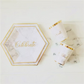 Load image into Gallery viewer, White Marble Pattern with Gold Stripe Paper Cups Set
