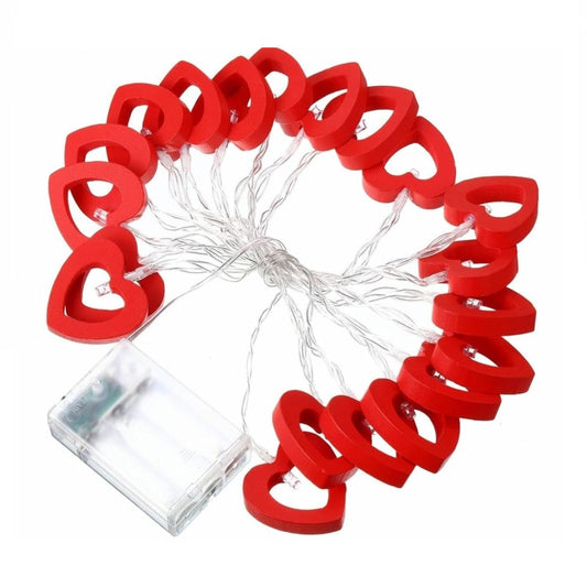 Valentine's Day Wooden Heart String Fairy LED Lights