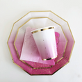 Load image into Gallery viewer, Pink Ombre with Gold Foil Dots 9 Inch paper Plates Set
