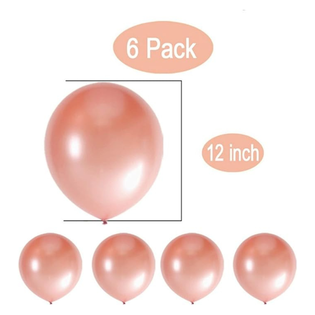 Happy Birthday Balloons Banner Set (Rose Gold)