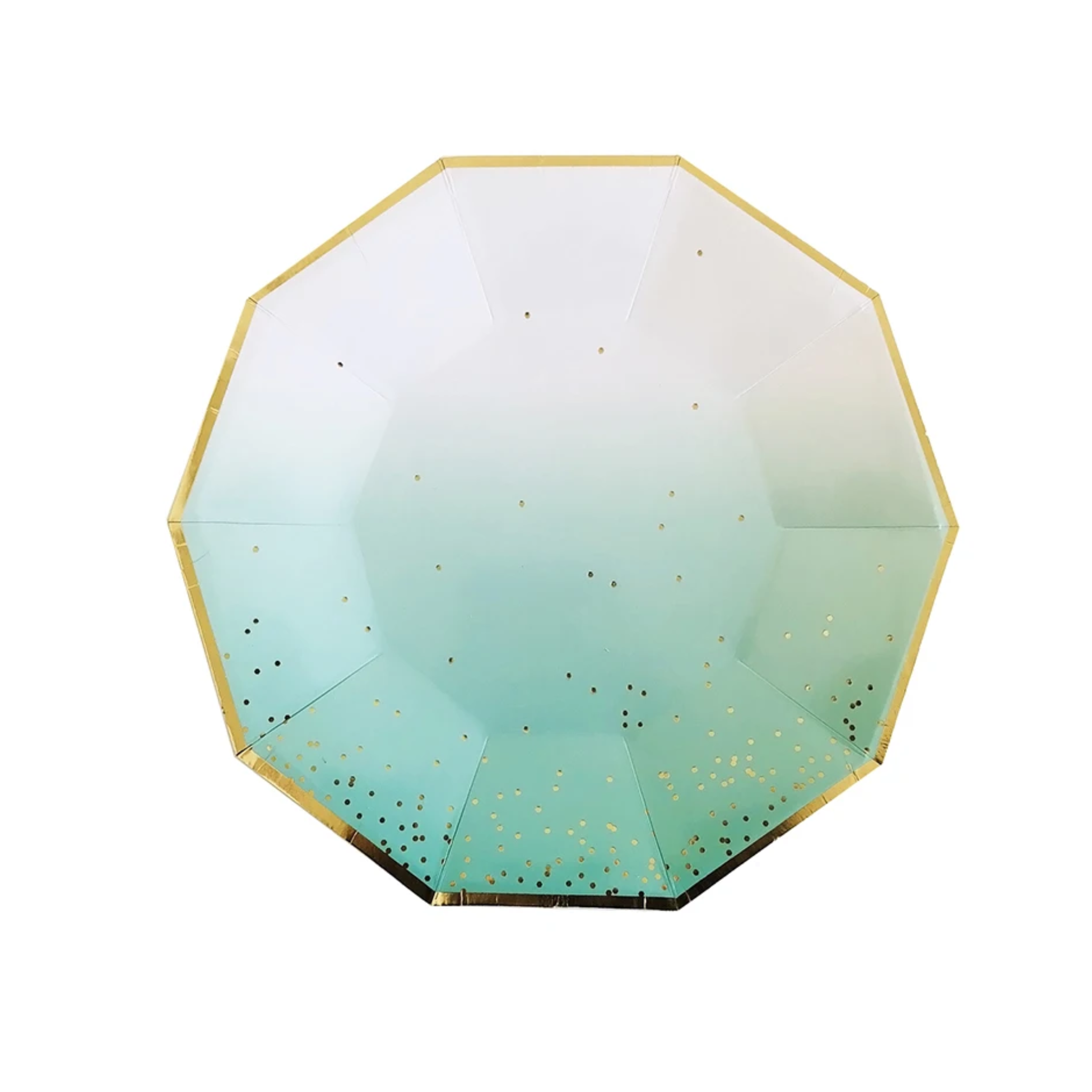 Green Ombre with Gold Foil Dots Tableware Set