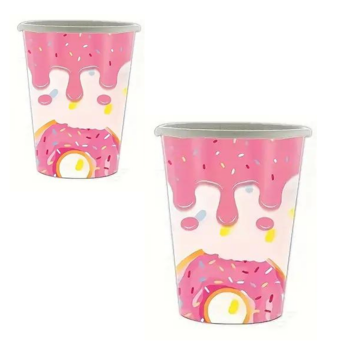 Candy Land Theme Birthday Party Paper Cups Set (Donut)