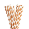 Load image into Gallery viewer, Striped Rose Gold Paper Straws Set
