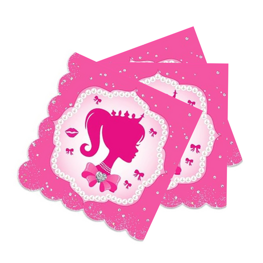 Hot Pink Girl Party Paper Napkins Set