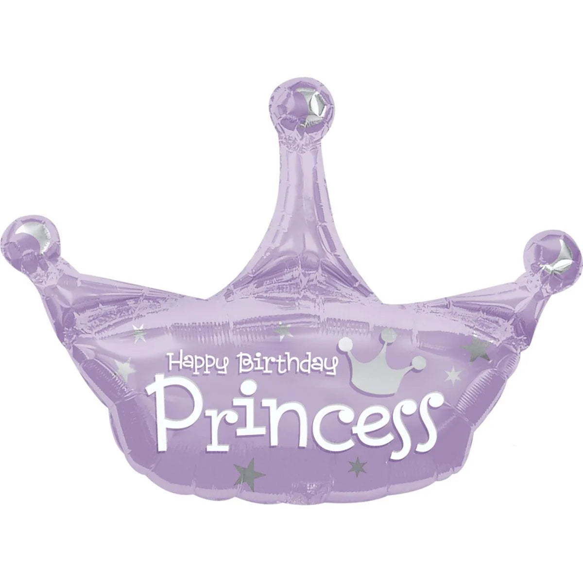 Happy Birthday Princess Crown Shape Foil Balloon