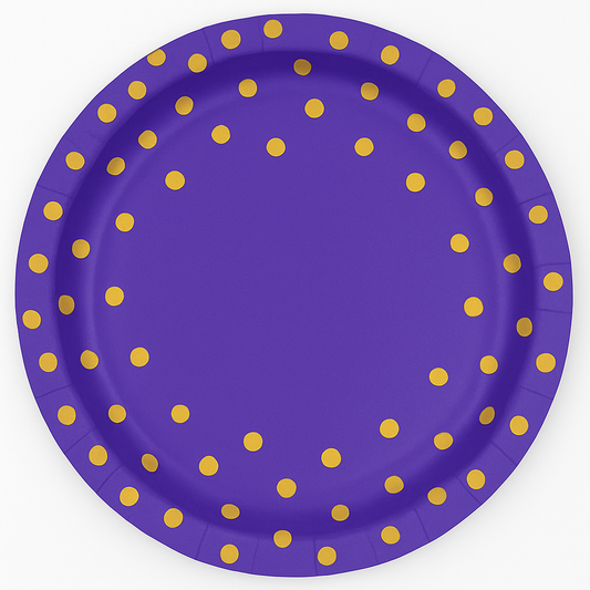 Blue and gold Theme 9" plates 10 Pcs