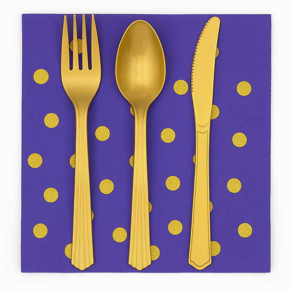 Blue and gold Theme Forks 10 Pcs