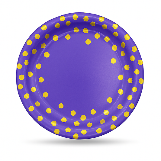 Blue and gold Theme 7" plates 10 Pcs