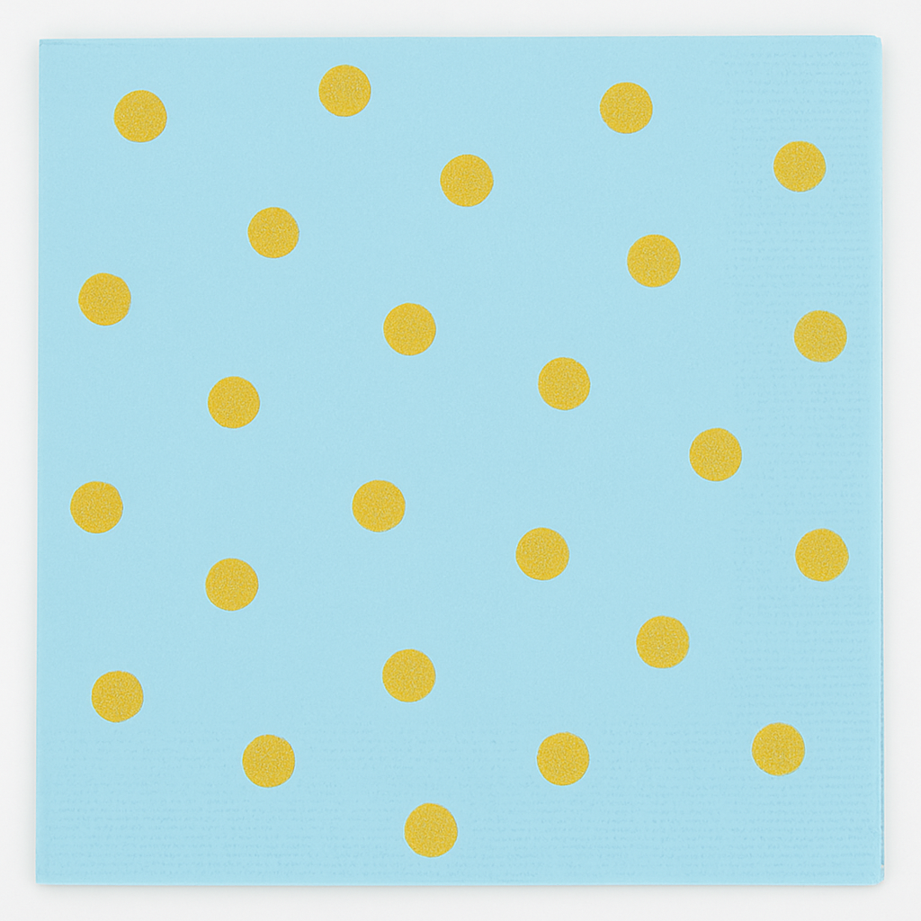 Light Blue and gold Theme Napkins 10 Pcs