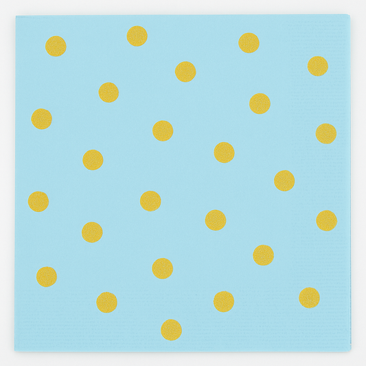 Light Blue and gold Theme Napkins 10 Pcs