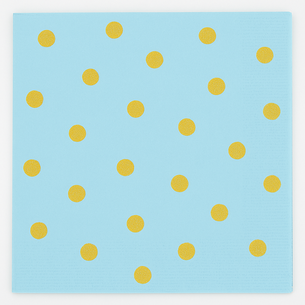 Light Blue and gold Theme Napkins 10 Pcs