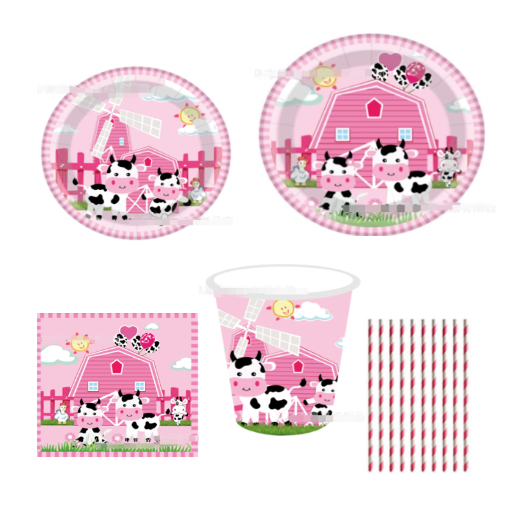 Farm Birthday Theme Tableware Set